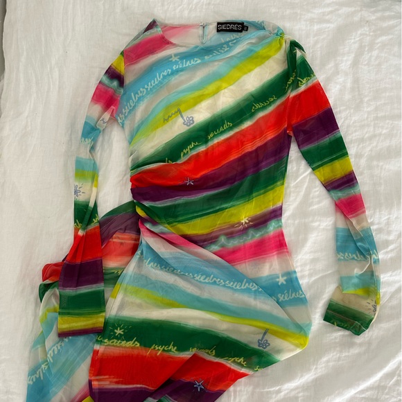 SIEDRES HERA STRIPED STRETCH-MESH MIDI DRESS - Picture 6 of 9